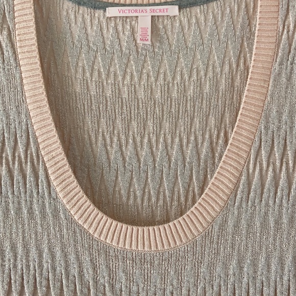 Victoria’s Secret pink and gray fit & flare sweater shimmer dress in size M - Picture 5 of 8